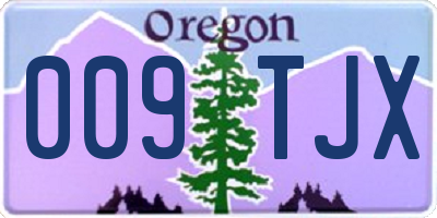 OR license plate 009TJX