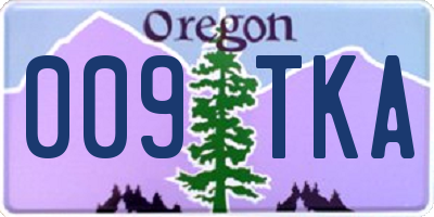 OR license plate 009TKA