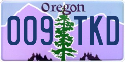 OR license plate 009TKD