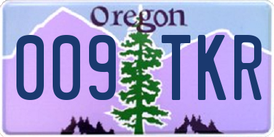 OR license plate 009TKR