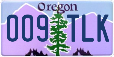 OR license plate 009TLK