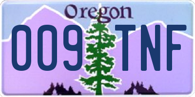 OR license plate 009TNF