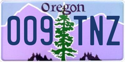 OR license plate 009TNZ
