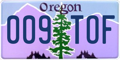 OR license plate 009TOF