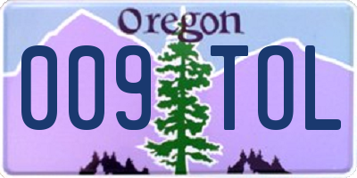 OR license plate 009TOL