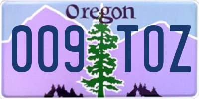 OR license plate 009TOZ