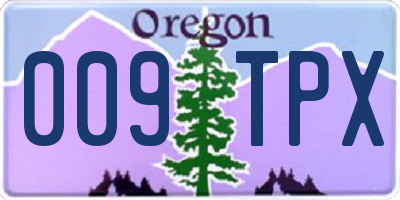 OR license plate 009TPX