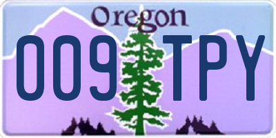 OR license plate 009TPY