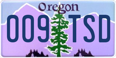 OR license plate 009TSD