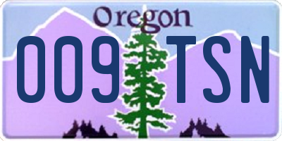 OR license plate 009TSN