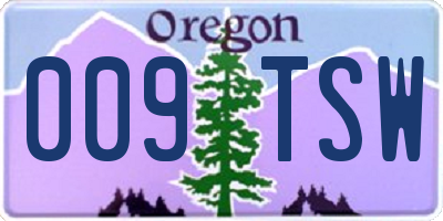OR license plate 009TSW