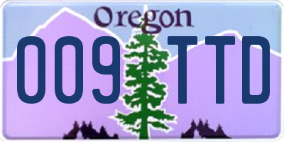 OR license plate 009TTD