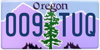 OR license plate 009TUQ