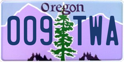 OR license plate 009TWA