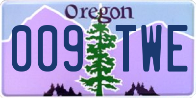 OR license plate 009TWE