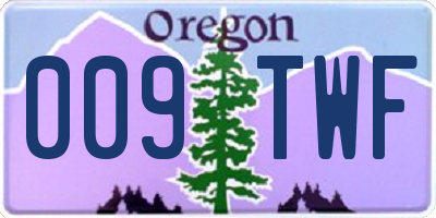 OR license plate 009TWF