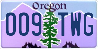 OR license plate 009TWG