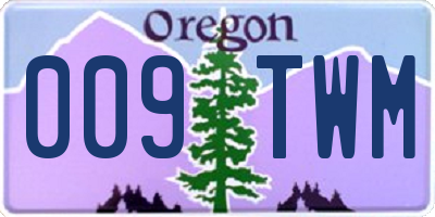 OR license plate 009TWM