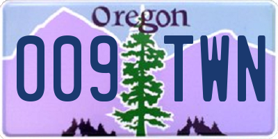 OR license plate 009TWN