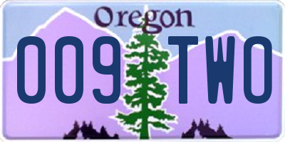 OR license plate 009TWO