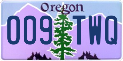 OR license plate 009TWQ