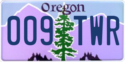 OR license plate 009TWR