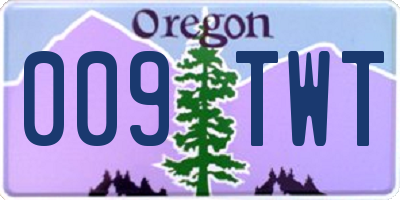 OR license plate 009TWT