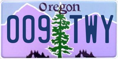 OR license plate 009TWY