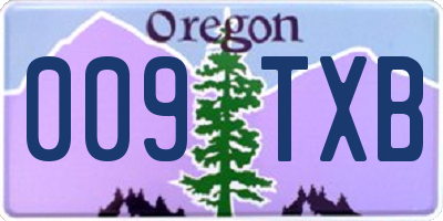 OR license plate 009TXB