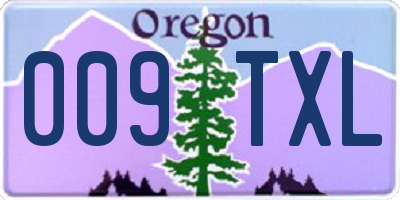 OR license plate 009TXL