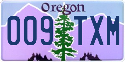 OR license plate 009TXM