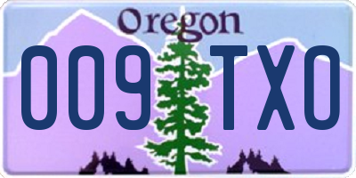 OR license plate 009TXO
