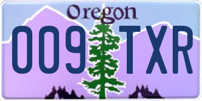 OR license plate 009TXR