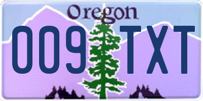 OR license plate 009TXT