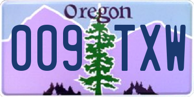 OR license plate 009TXW