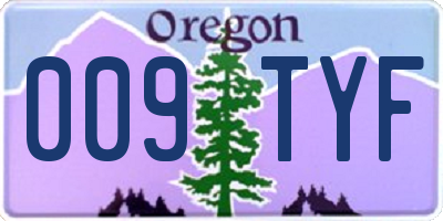 OR license plate 009TYF
