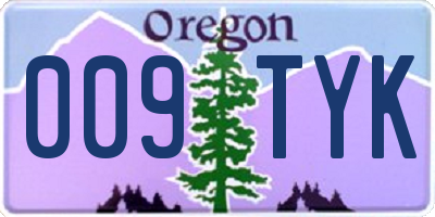 OR license plate 009TYK
