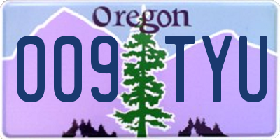 OR license plate 009TYU