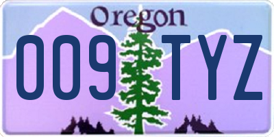 OR license plate 009TYZ
