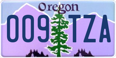 OR license plate 009TZA