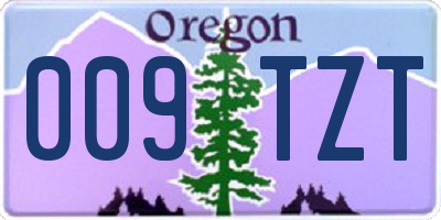 OR license plate 009TZT