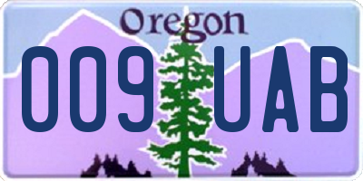 OR license plate 009UAB