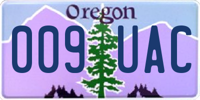 OR license plate 009UAC