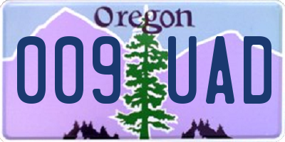 OR license plate 009UAD