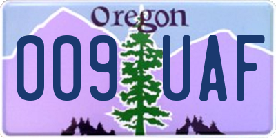 OR license plate 009UAF