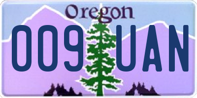 OR license plate 009UAN