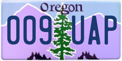 OR license plate 009UAP