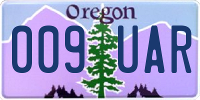 OR license plate 009UAR