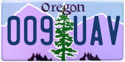 OR license plate 009UAV