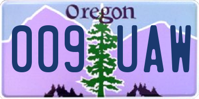 OR license plate 009UAW